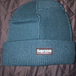 Teal Supreme patch beanie